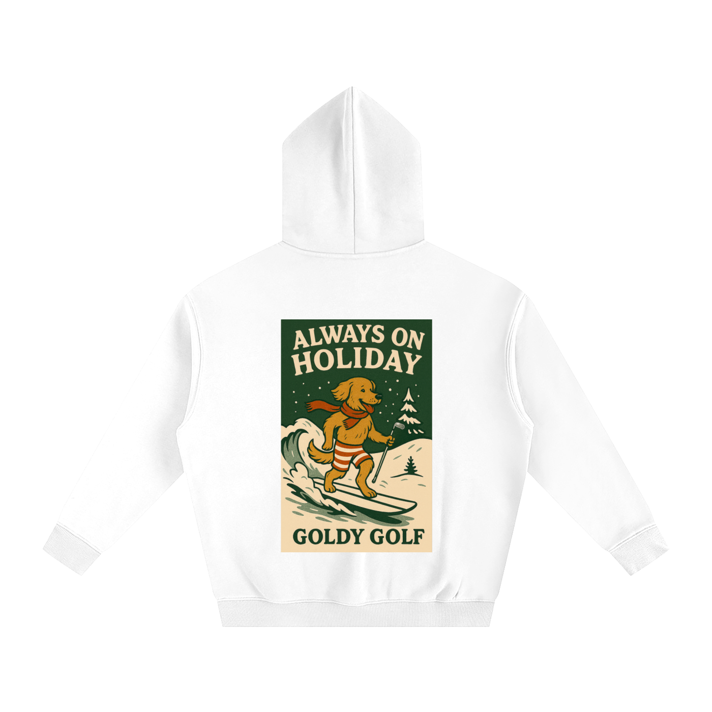 Oversize Fleeced Hoodie "Always On Holiday"