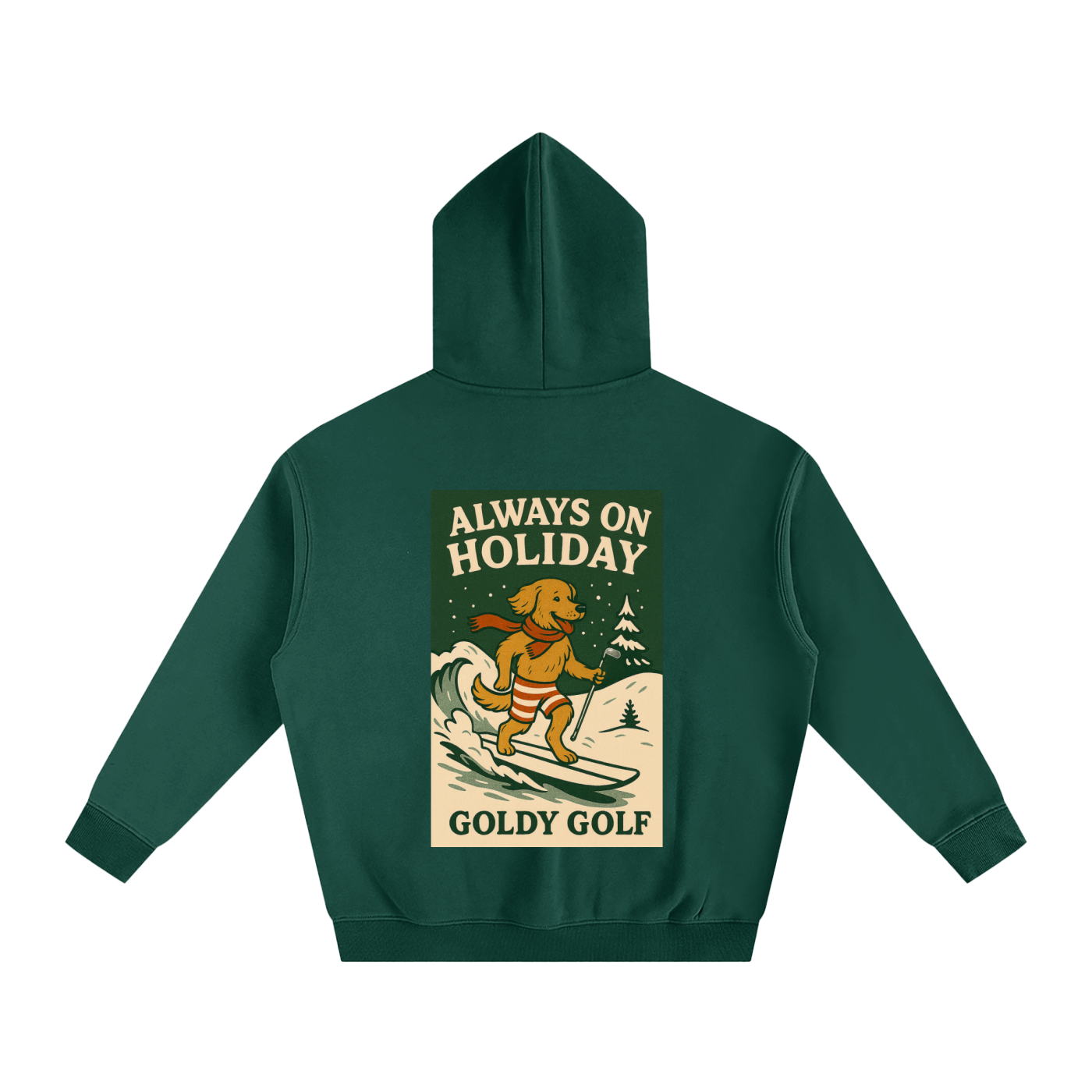 Oversize Fleeced Hoodie "Always On Holiday"