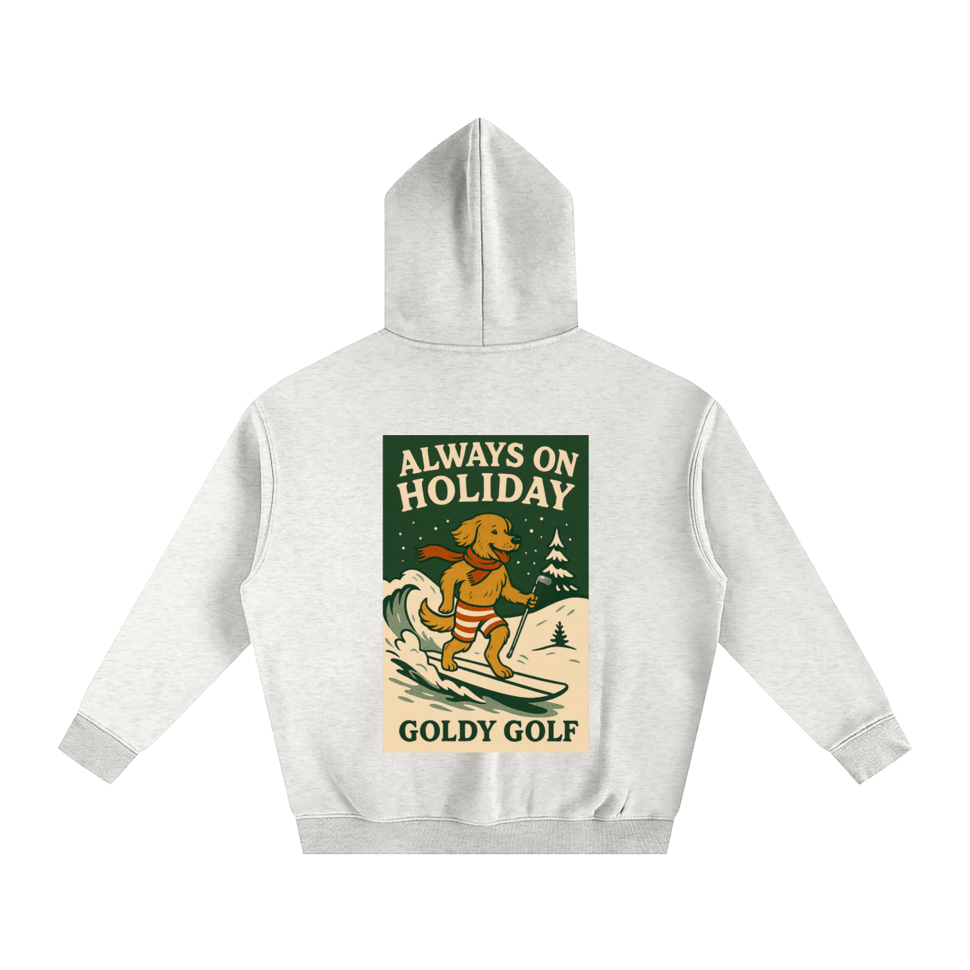 Oversize Fleeced Hoodie "Always On Holiday"